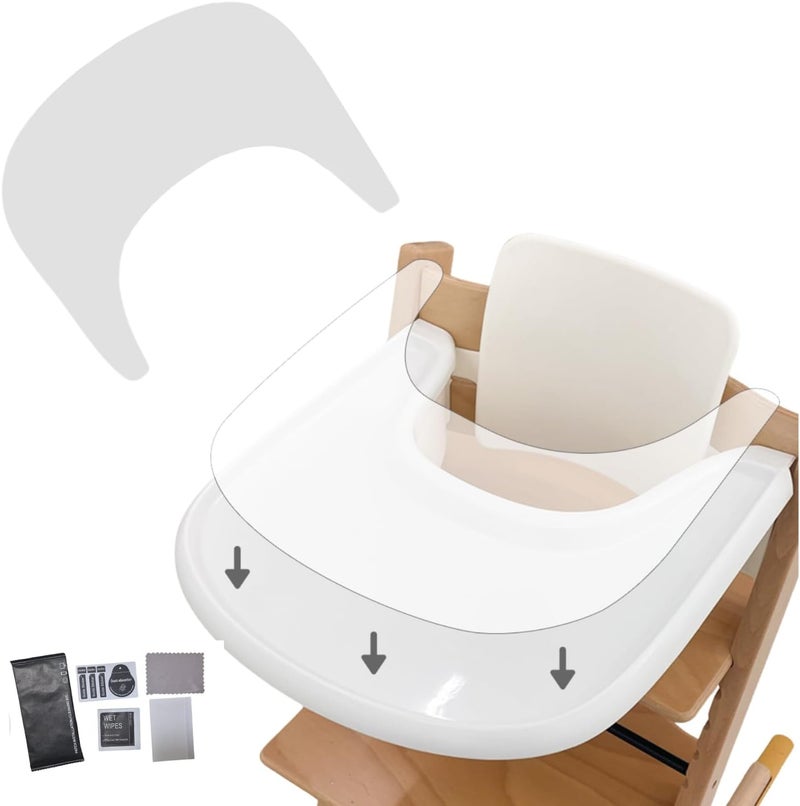 Gembebe Suction Solver Sticker Compatible with Stokke Tripp Trapp Tray Safe Adehisve Placemat Improves Suction Keeps Suction Bowls and Toys Baby High Chair Placemat (2, Tray Shape with Cleaning Kit) - Image 1